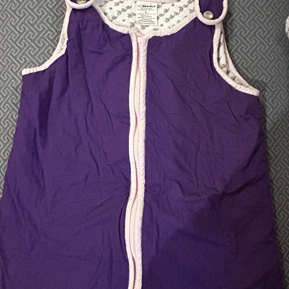 Purple Babydeedee Sleep Sack with Pink Trim